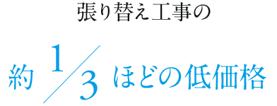 張り替え工事の約1/3ほどの低価格